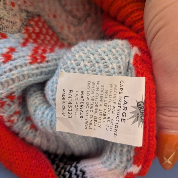 Grinch Red and White Knit Sweater - Picture 3 of 3